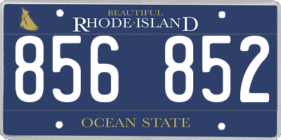 RI license plate 856852