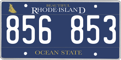 RI license plate 856853