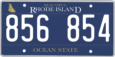 RI license plate 856854