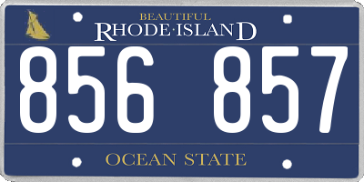 RI license plate 856857