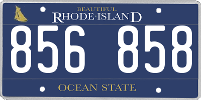RI license plate 856858