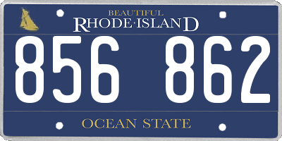 RI license plate 856862