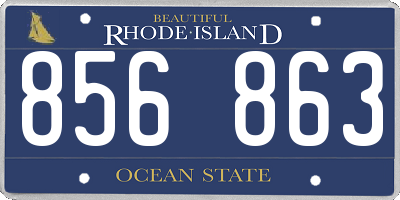 RI license plate 856863