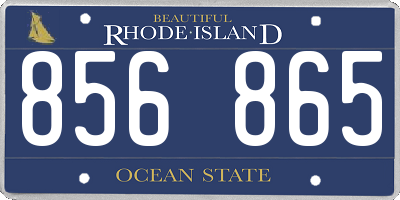 RI license plate 856865