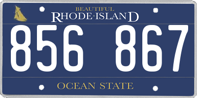 RI license plate 856867