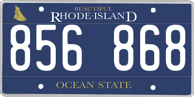 RI license plate 856868
