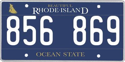 RI license plate 856869