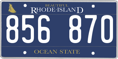 RI license plate 856870