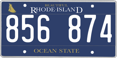 RI license plate 856874