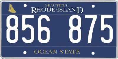 RI license plate 856875