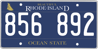 RI license plate 856892