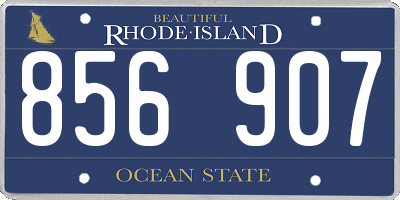 RI license plate 856907