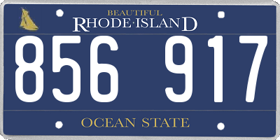 RI license plate 856917