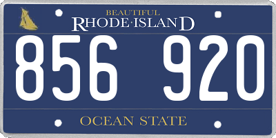 RI license plate 856920