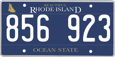 RI license plate 856923