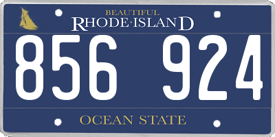 RI license plate 856924