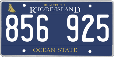 RI license plate 856925