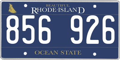 RI license plate 856926