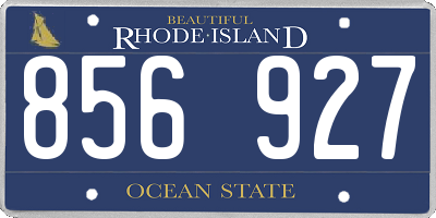 RI license plate 856927