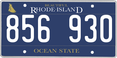 RI license plate 856930