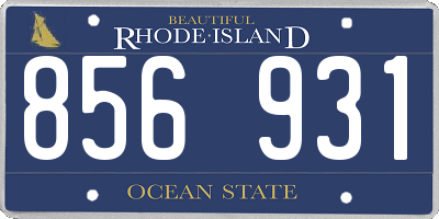 RI license plate 856931