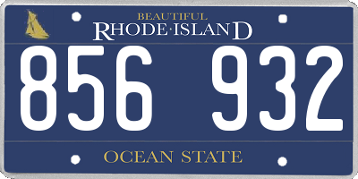 RI license plate 856932