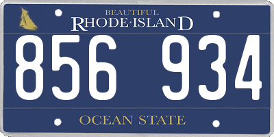 RI license plate 856934