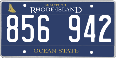 RI license plate 856942
