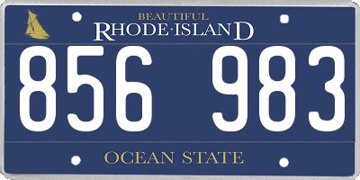 RI license plate 856983