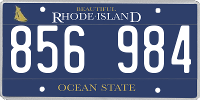 RI license plate 856984
