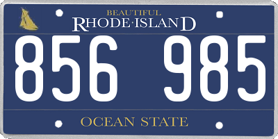 RI license plate 856985