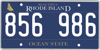 RI license plate 856986