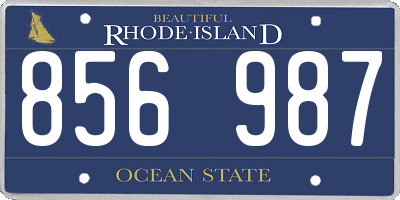 RI license plate 856987