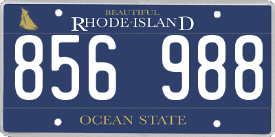 RI license plate 856988