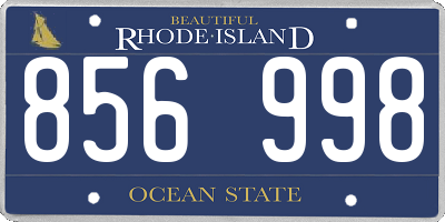 RI license plate 856998
