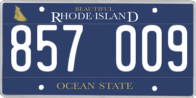 RI license plate 857009