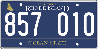 RI license plate 857010