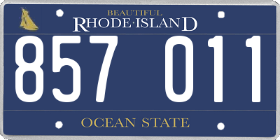 RI license plate 857011