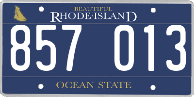 RI license plate 857013