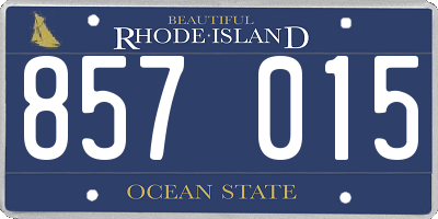 RI license plate 857015