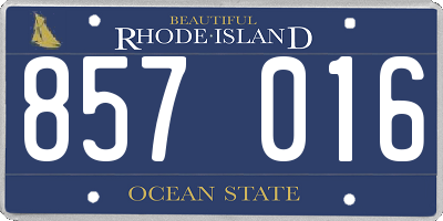 RI license plate 857016