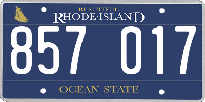 RI license plate 857017