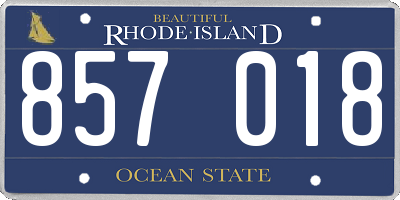 RI license plate 857018