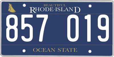 RI license plate 857019
