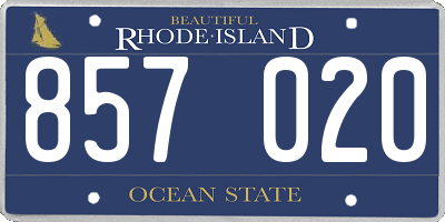 RI license plate 857020