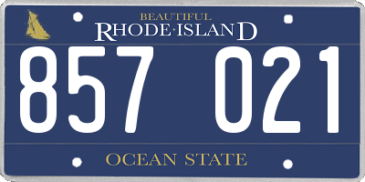 RI license plate 857021