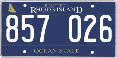RI license plate 857026