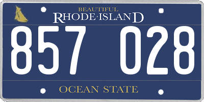 RI license plate 857028