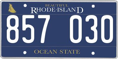 RI license plate 857030