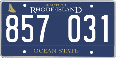 RI license plate 857031